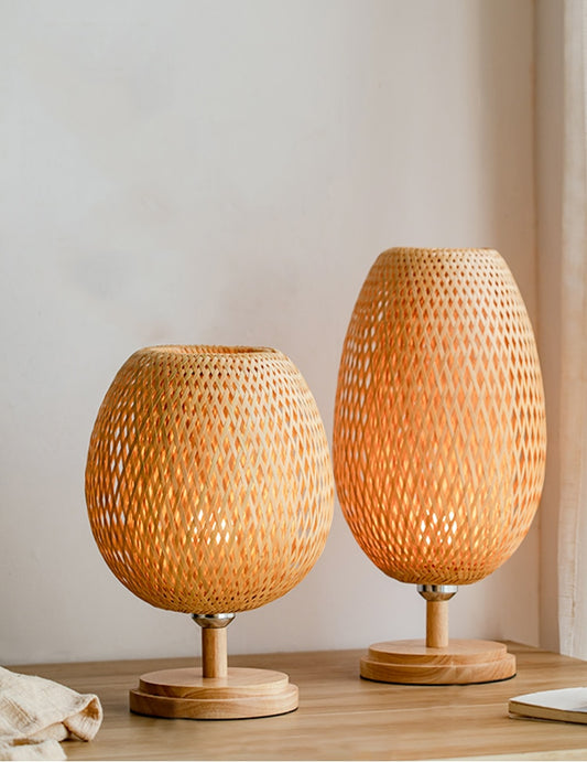 Handwoven Bamboo Table Lamp